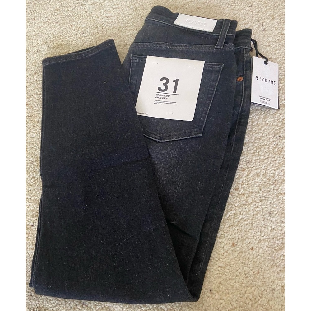 Women's Re/Done Black 31 -90s High Rise Ankle Crop Jeans-Size 31-New With Tags‎